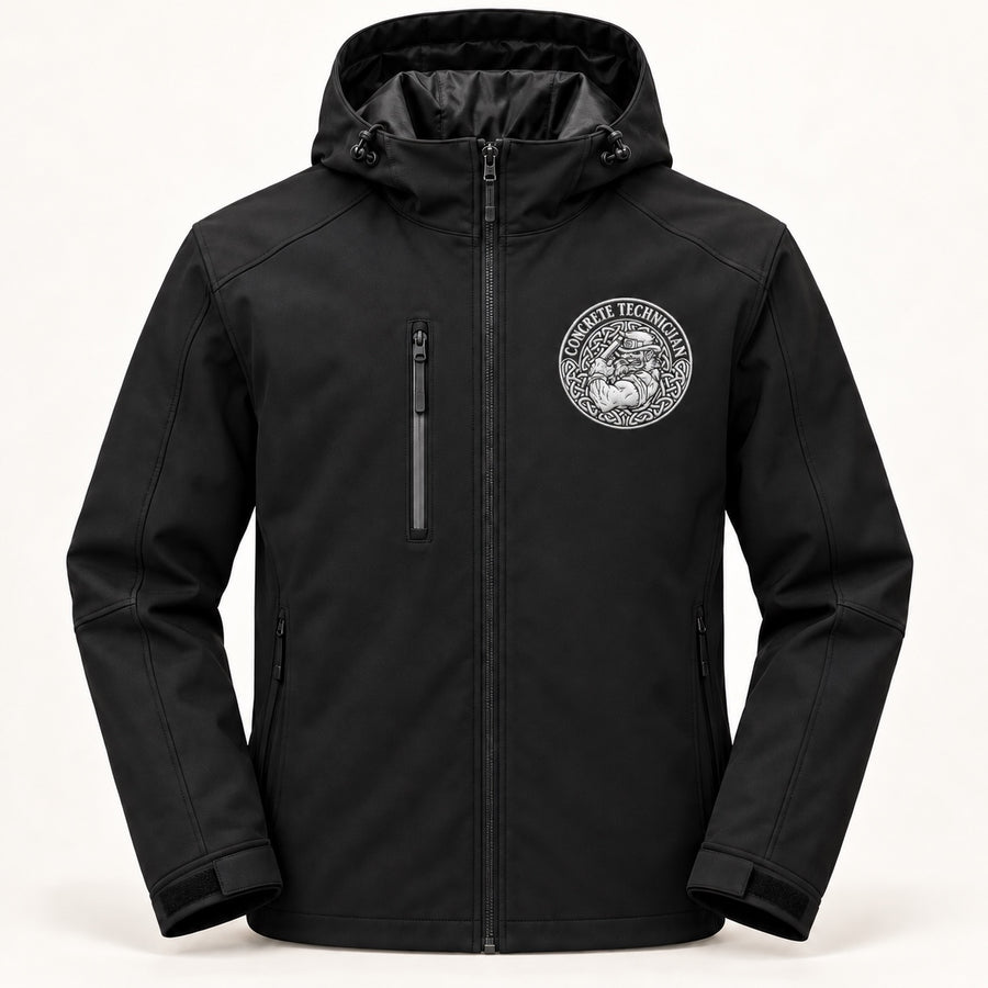 Concrete Technician Black Hooded Jacket