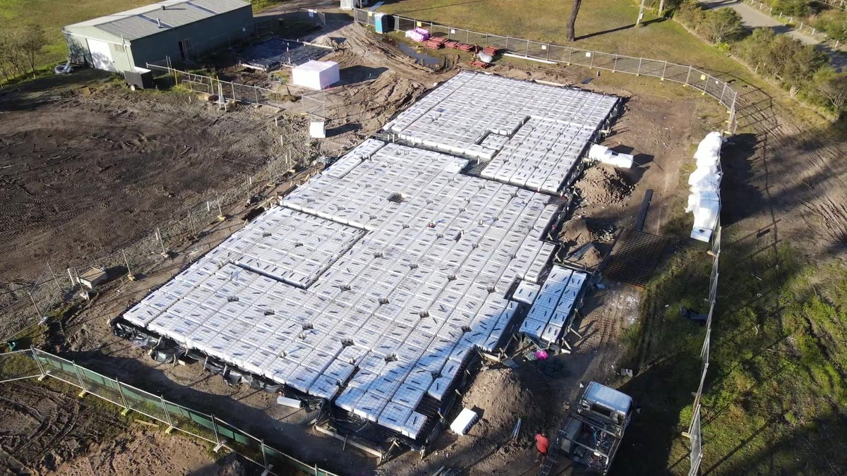 Waffle-pod slab preparation